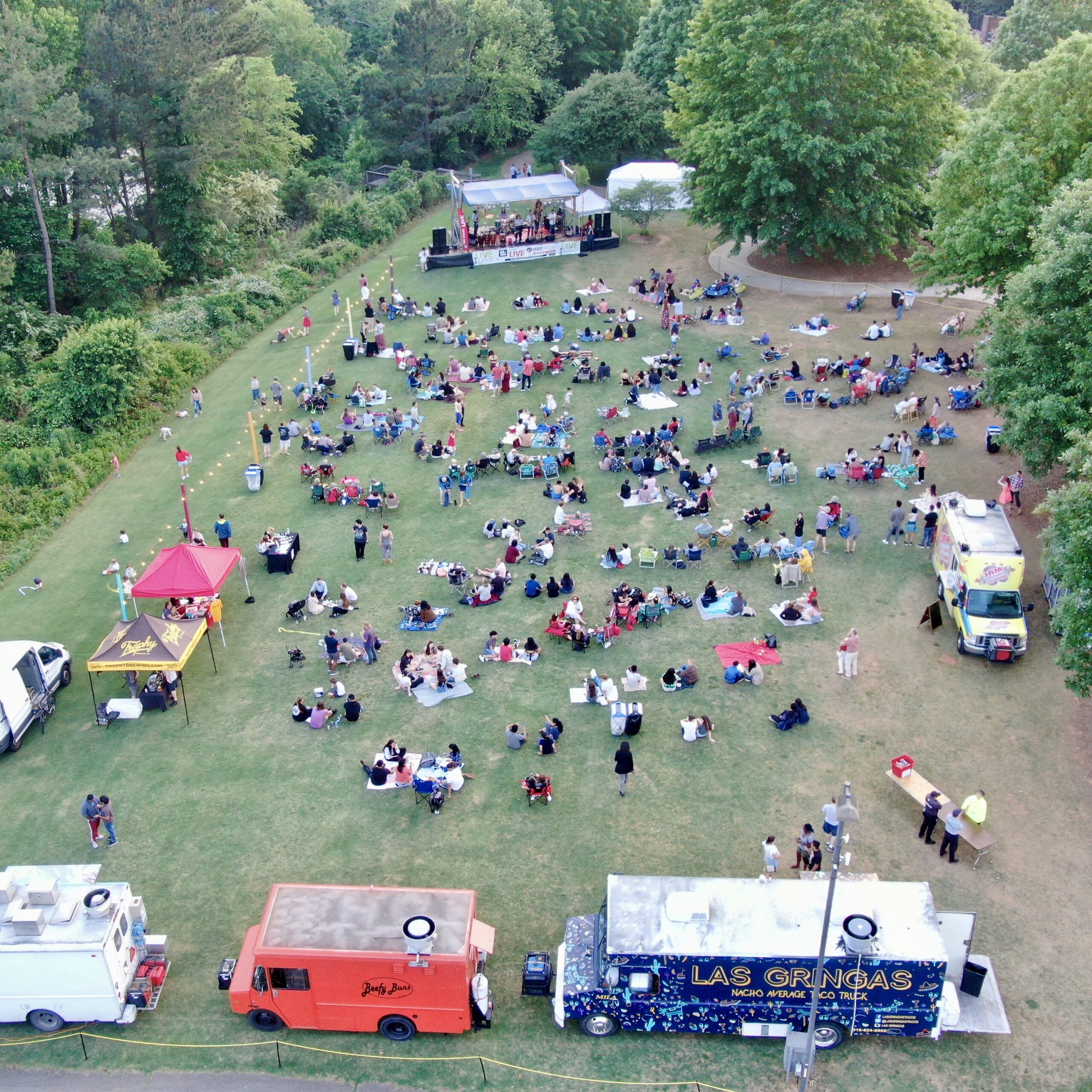 Ariel photo of LIVE at Lake Raleigh concert