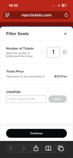 Screen shot of Ticket Central
