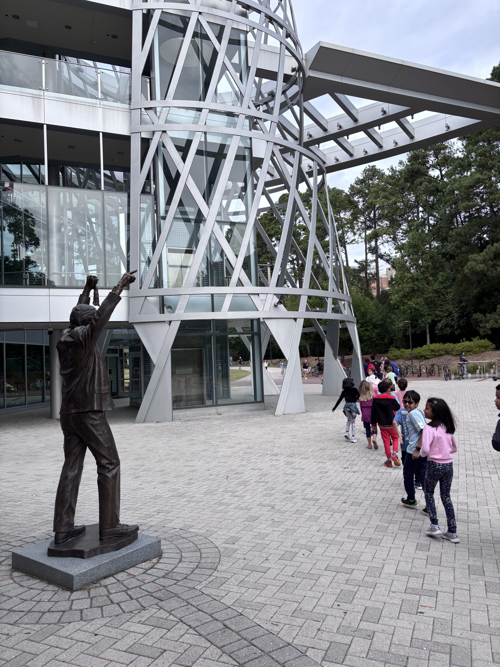 Students walking into Talley Student Union for a School Matinee performance. Photo by Liza Green.